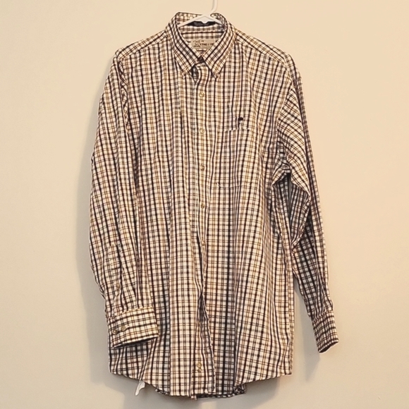 M. Dumas Button Down Dress Shirt (L) Blue/Gold - Picture 2 of 7